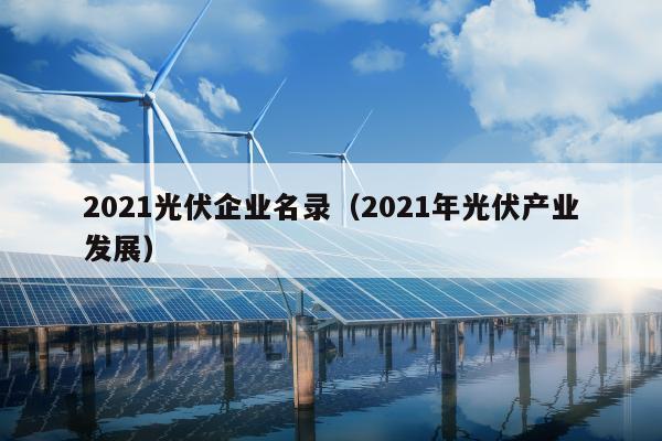 2021光伏企业名录（2021年光伏产业发展）