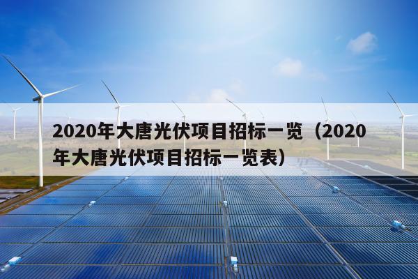 2020年大唐光伏项目招标一览（2020年大唐光伏项目招标一览表）