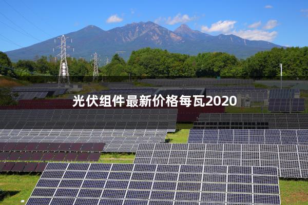 光伏组件最新价格每瓦2020