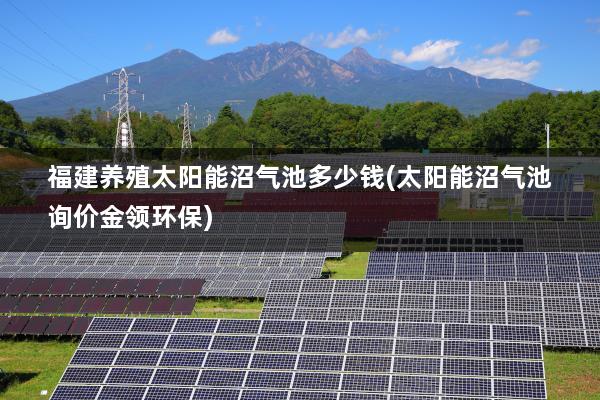 福建养殖太阳能沼气池多少钱(太阳能沼气池询价金领环保)