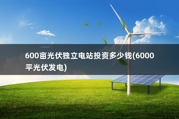 600亩光伏独立电站投资多少钱(6000平光伏发电)