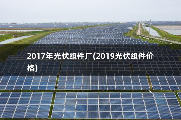 2017年光伏组件厂(2019光伏组件价格)