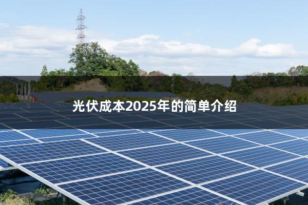 光伏成本2025年的简单介绍