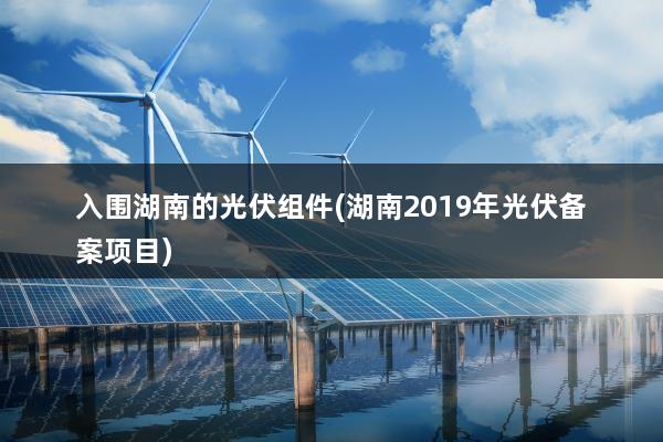 入围湖南的光伏组件(湖南2019年光伏备案项目)