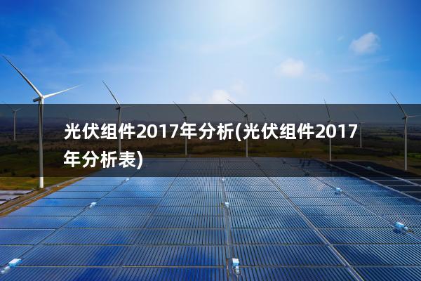 光伏组件2017年分析(光伏组件2017年分析表)